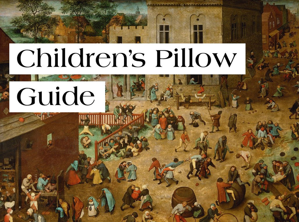 Pillow guide from infant, to toddler, to pre-teen.